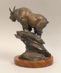 Clark Bronson Bronze Mountain Goat Sculpture  Trails End  Limited