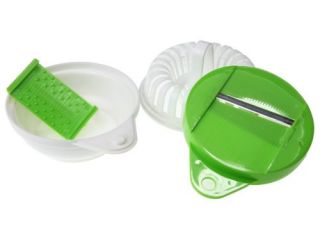 New Microwave Potato Chip Maker Healthy Cooker Bake Mold Green Cover