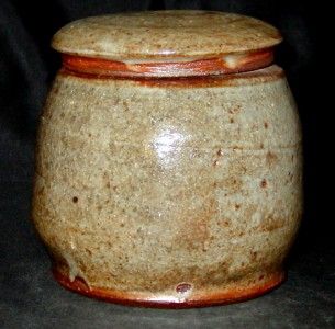 Warren Mackenzie Studio Mingei Pottery Carved Covered Box Jar