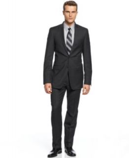 Calvin Klein X Suit, Peak Lapel Charcoal Flannel Slim Fit