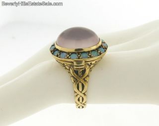 Unique Antique Moonstone Opals 14k Gold Poison Ring