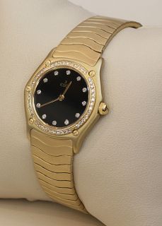 Ebel Wave 18K Gold Ladies Watch with Diamonds on Bezel