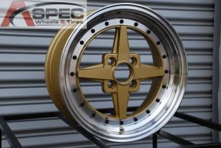 Rota Zero Plus 15x7 4x100 ET35 Royal Gold Rims Wheels