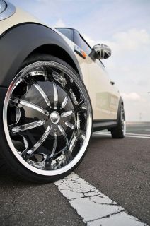 26 inch Rims and Tires Wheels Rockstarr 557 Chrome Black Nissan QX56