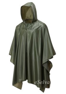New Military Waterproof Rain Poncho Army Smock Jacket Hooded Olive
