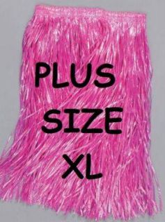 Hawaiian Plus Size Pink Grass Skirt Hula Fancy Dress XL