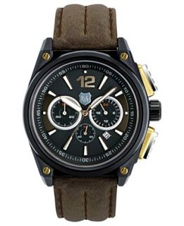Andrew Marc Watch, Mens Chronograph GIII Racer Sand Leather Strap