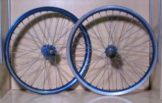 Old School BMX Wheels Araya Aero 20x1 75 Rims K K Hubs Blue Used Rough