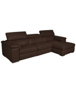 Gavin Leather Chaise Sectional Sofa, 3 Piece (Left Arm Facing Chair