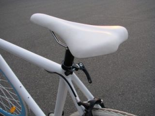 White Fixie Road Bike Aluminum Alloy Track Bicycle Fixed Gear Single