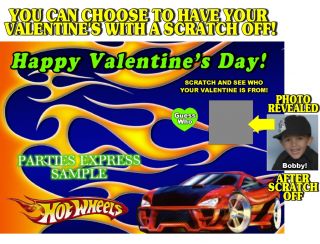 HOT WHEELS VALENTINES DAY CARDS *DISCOUNTS AVALIABLE! SCRATCH OFF