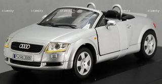 Audi TT Coupe Silver Convertible Diecast Car Scale 1 43