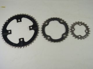 Preowned Shimano XTR chainrings. 64/104mm BCD. 4 bolt.