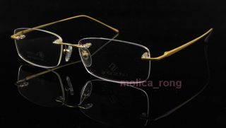 Rim Less PURE100 Titanium Optical Frame Eyeglasses Gold