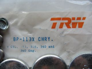 TRW BP113X Freeze Plugs Kit Mopar Chrysler 318 340 360 V8
