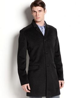 Calvin Klein Coat, Patterned Wool Coat   Mens Coats & Jackets