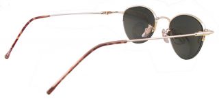 Vintage Round Hippie Gold Half Rim Sun Glasses 3568