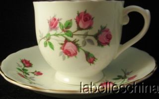 English Bone China Teacup and Saucer Perfect Pink Roses Tea Cup
