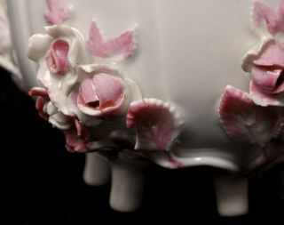 Antique Meissen Porcelain Pink Flower Encrusted Demitasse Cup and