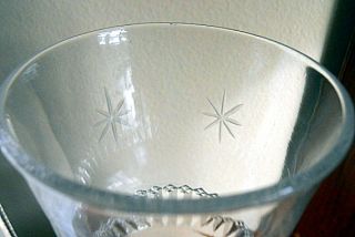 EAPG Goblet Lace Band w Etched Stars Imperial Glass Co 1902