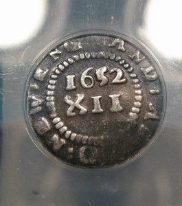 1652 Pine Tree Shilling ANACS VF Noe 29 Massachusetts Silver