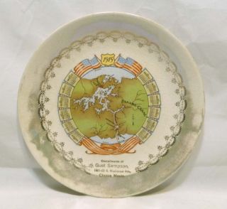1915 Adv Calendar Plate Panama Canal Chicago Meat MRKT
