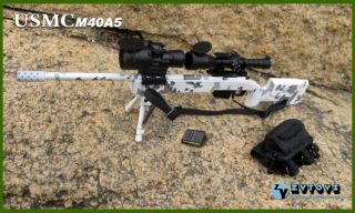 ZY Toys 1 6 Scale Snow Camouflage Sniper Rifle M40A5 USMC US Army Navy