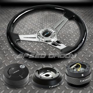 NRG Black Steering Wheel Hub Carbon Quick Release MB Lock Kit 91 05