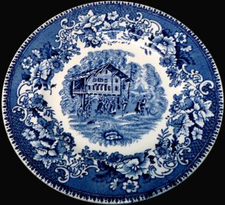 Vintage Wedgwood China Blue Avon Cottage Salad Plate as Is