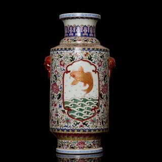 Antiques 18c China Large Luxury Famille Rose Qianlong Vase Dada