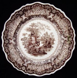 Brown Staffordshire Transferware Plate Carolina 1835