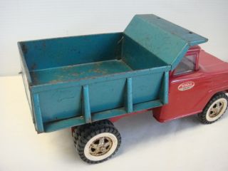 Vintage Tonka Pressed Steel Red Green Dump Truck Nice