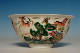 Chinese Antique Qing Dynasty 19th C Porcelain Famille Rose Bowl Signed