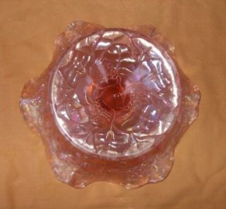 Beautiful Mint Condition Fenton Pink Sunset Stretch Opalescent Compote