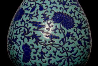 Large Antique Chinese Famille Verte Porcelain Bottle Vase 18th C