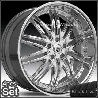 Chrome Wheels and Tires Pkg for Lexus Impala Honda Audi Rims