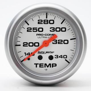 Autometer Ultra Lite Mechanical Temperature Gauge 2 5 8 Dia Silver