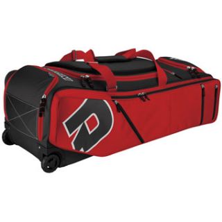 DeMarini IDP Baseball Softball Equipment Wheel Bag Black Scarlet
