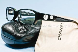 New Chanel Eyeglasses Frame 3198 H C 501 Black White Camellia
