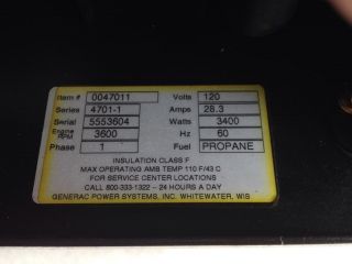 Generac Quietpact 40LP 4701 Factory Warranty Serviced Oil Changed