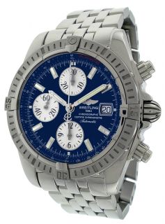 Breitling Chronomat Evolution Blue Dial Stainless Steel Watch A1335611