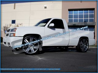 24 Escalade Gunmetal Machined Face Wheels and tires package GMC Chev
