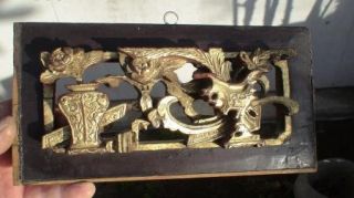 Antique Chinese Figure Temple Panel Carving