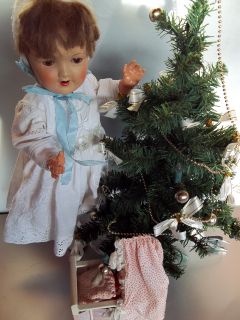 Antique German Doll 1930s Free Standing 19 7´´ w Baby Doll Doll´s