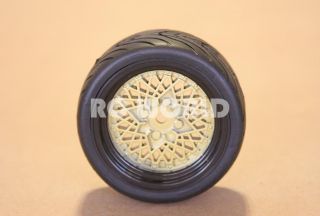 RC 1 10 Car Tires Wheels Rims Package Tamiya HPI Trans Am Gold Mesh