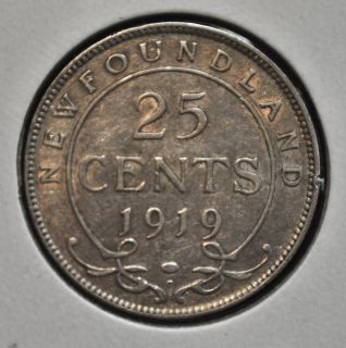 1919 C Newfoundland 20 Cents VF 20