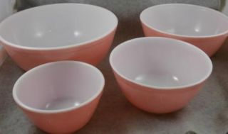 Vintage 1950s Pyrex Pink Nesting Bowl Set