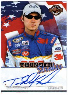 Todd Kluever 2007 Wheels Thunder Strokes Autograph Auto Card