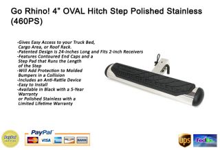 Go Rhino 4 Oval Hitch Step Rear Polished Stainless