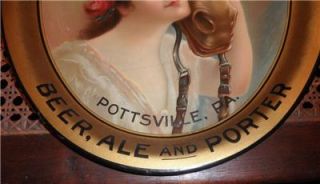 Rettig Brewing Co Beer Ale Porter Tray w Horse and Girl Pottsville PA